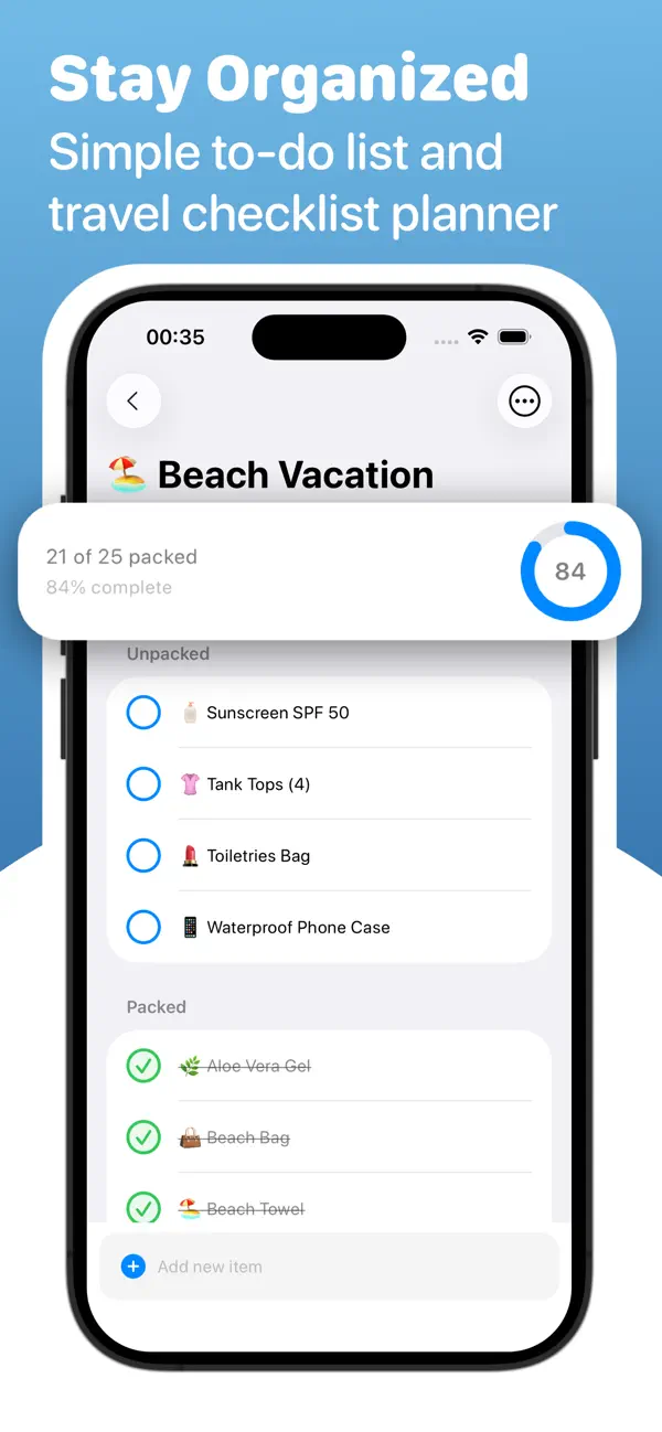 Trip Packing Lists screenshot 2